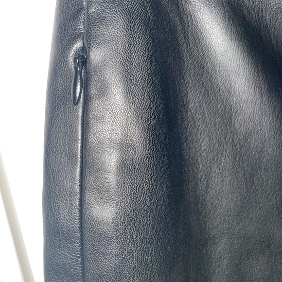 THEORY Bedford Faux Leather Kick Flare Pants - Picture 7 of 14